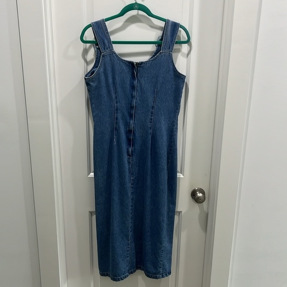 Vintage Switch Denim Midi Tank Dress Sz 9 Medium - Picture 5 of 7